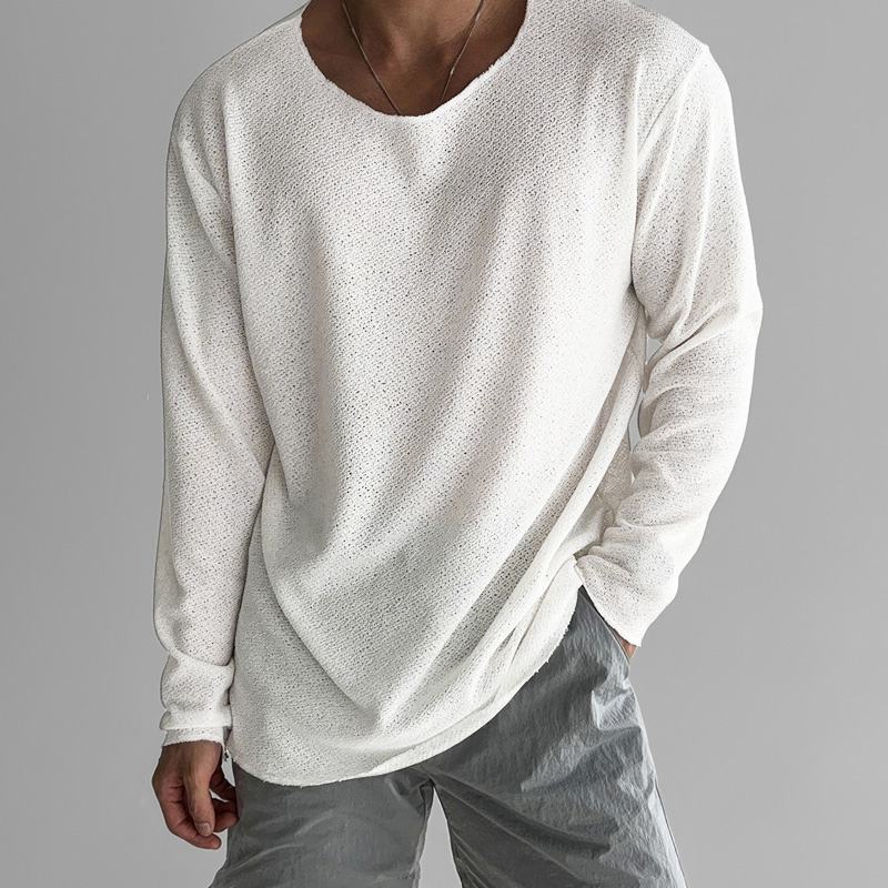 Essential Crew Neck Sweatshirt  Minimalist Cotton Blend Design - Product example