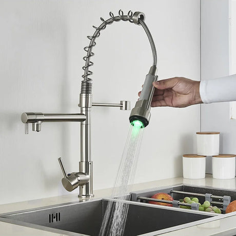 Professional Kitchen Faucet  LED Temperature Display Spring Spout - Product detail 7