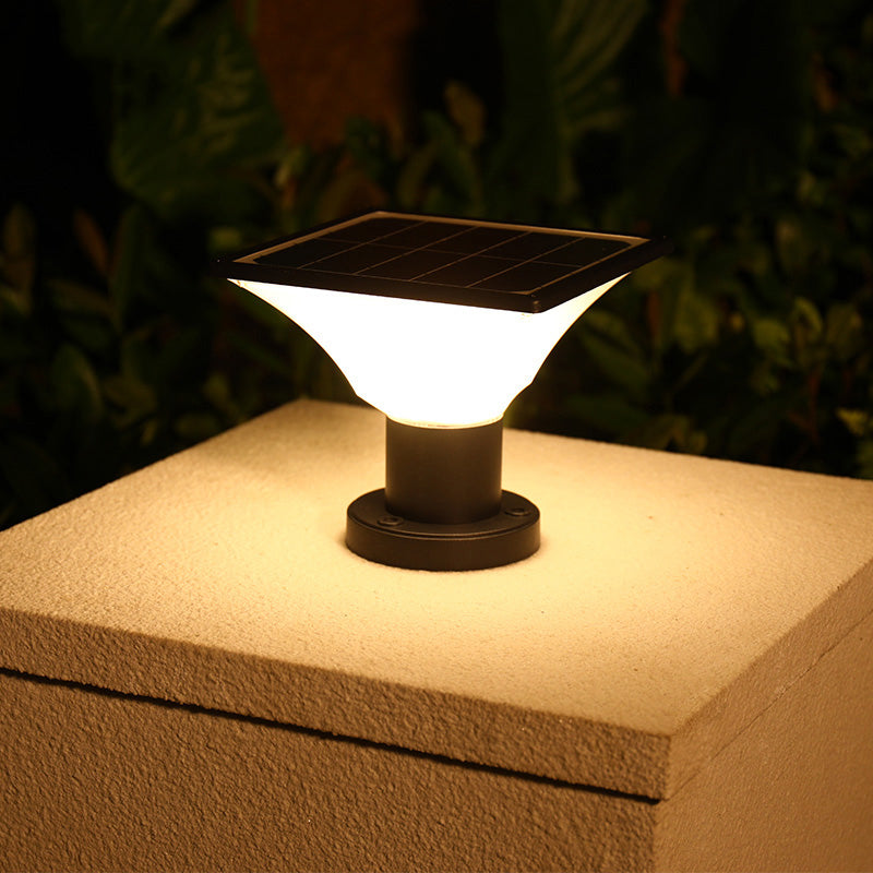 Solar Pillar Light  Modern Aluminum Post Light With 3-Color LED - Detailed view