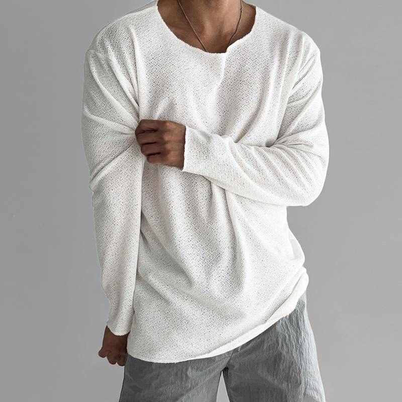 Essential Crew Neck Sweatshirt  Minimalist Cotton Blend Design - Product detail 4