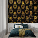 Meditation room featuring calming sand garden wallpaper with natural lighting