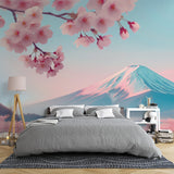Cherry Blossom Mural Wallpaper  Mount Fuji Japanese Landscape - Premium wallpaper design showcase