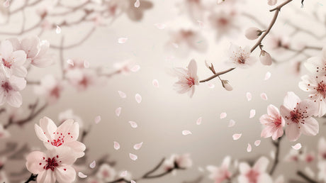 Cherry Blossom Mural Wallpaper  Delicate Pink Petals in Bloom - Detailed wallpaper pattern view