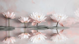 Lotus Mural Wallpaper  Delicate Pink and White Blooms - Detailed wallpaper pattern view
