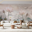Lotus Mural Wallpaper  Pink Floral Oriental Design - Premium wallpaper design showcase