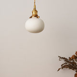 Ceramic Pendant Light  Ribbed White Shade with Brass Fixtures - Product detail 10
